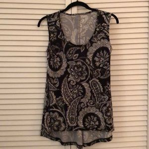 Grace black & white Paisley high low top size S